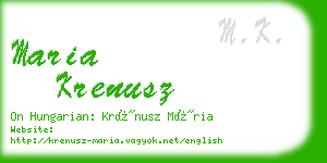 maria krenusz business card